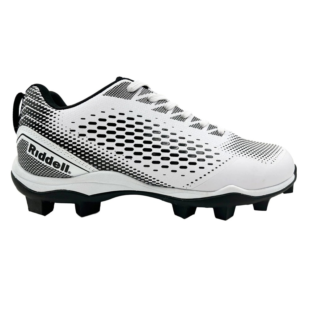 Riddell Brawl RM Men's Football Cleats - White/Black, 9